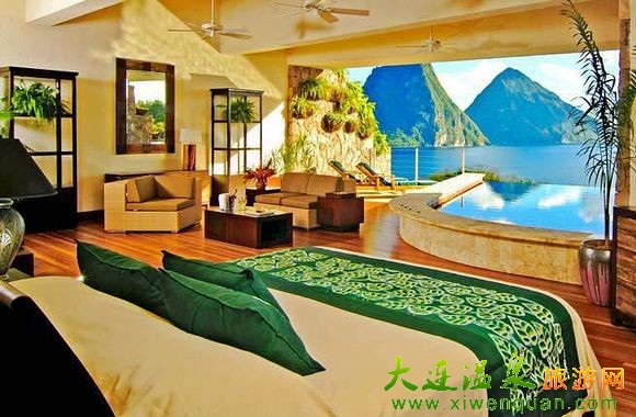 圣卢西亚玉山顶峰超大泳池